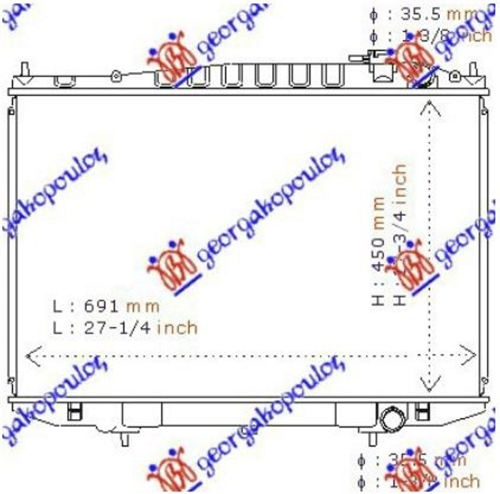 ΨΥΓΕΙΟ ΒΕΝΖΙΝΗ +/- A/C (45x68,5)ΠΑΡ.Σ/Ο (KOYO) - NISSAN P/U (D22) 2WD-4WD 98-01 thumbnail