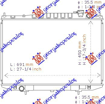 ΨΥΓΕΙΟ ΠΕΤΡ. +/- A/C (71x45) ΠΑΡ/ΔΙΑΓ (KOYO) - NISSAN P/U (D22) 2WD-4WD 98-01 thumbnail