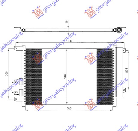 ΨΥΓΕΙΟ A/C  1.9JTD (56x34x1.6) - ALFA ROMEO 147 00-10 thumbnail