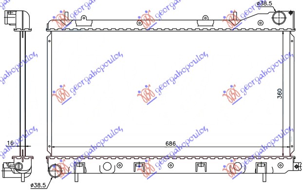 ΨΥΓ. 2.0-2.5 ΒΕΝΖ (36x68.6x16)(ΚΛ.ΚΥΚΛ) (KOYO) Μ/Τ - SUBARU FORESTER 02-08 thumbnail