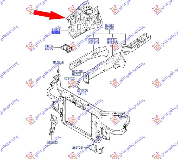 ΘΟΛΟΣ ΕΜΠΡΟΣ (Γ) - HYUNDAI GETZ 02-05 thumbnail