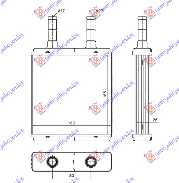 ΨΥΓΕΙΟ ΚΑΛΟΡΙΦΕΡ (B) +/-ΑC (165x163) - HYUNDAI GETZ 02-05 thumbnail