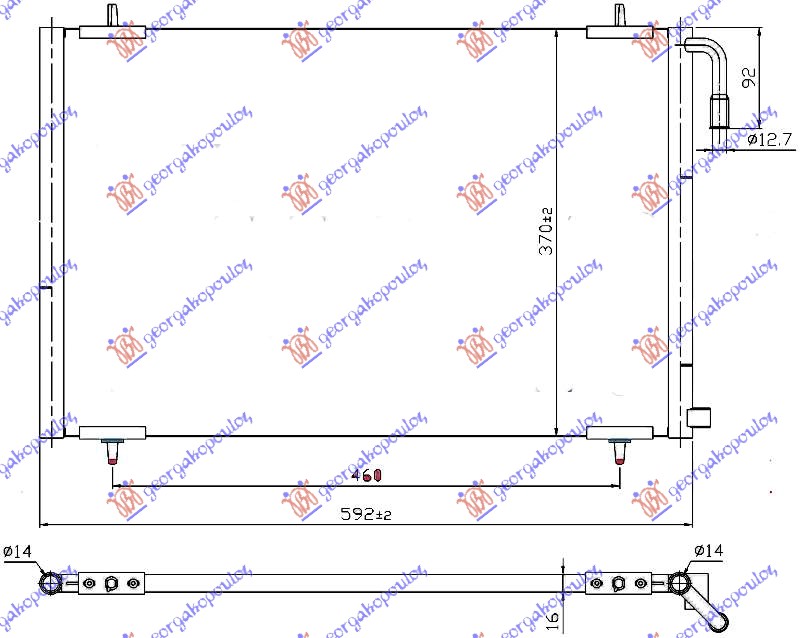 ΨΥΓΕΙΟ A/C -02 (54.5x37x1.6) - PEUGEOT 206 98-09 thumbnail