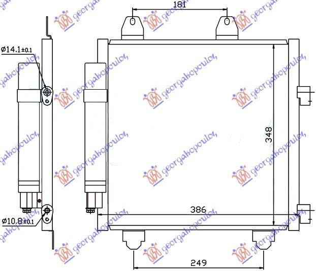 ΨΥΓΕΙΟ A/C  1.0 ΒΕΝΖΙΝΗ 1.4 D ΠΕΤΡΕΛΑΙΟ (350x330x16) - TOYOTA AYGO 06-12 thumbnail