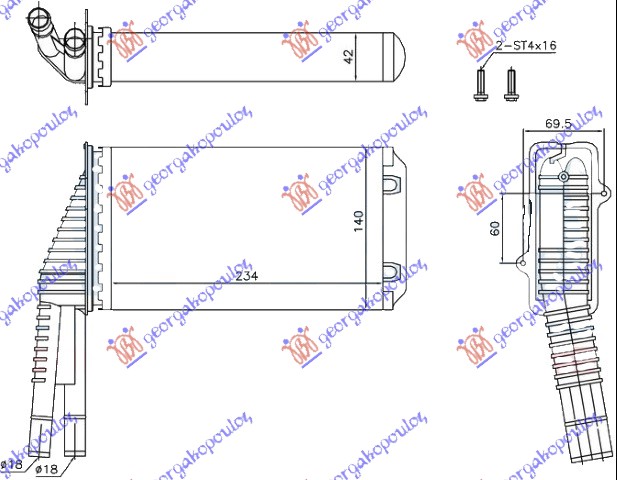 ΨΥΓΕΙΟ ΚΑΛΟΡΙΦΕΡ -AC (M) (235x140x42) - TOYOTA AYGO 06-12 thumbnail