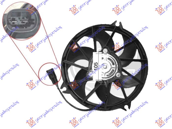 ΒΕΝΤΙΛΑΤΕΡ ΚΟΜΠΛΕ 1.6-2.0 ΠΕΤΡΕΛΑΙΟ (340mm) (2 pins) - CITROEN JUMPY 07-16 thumbnail