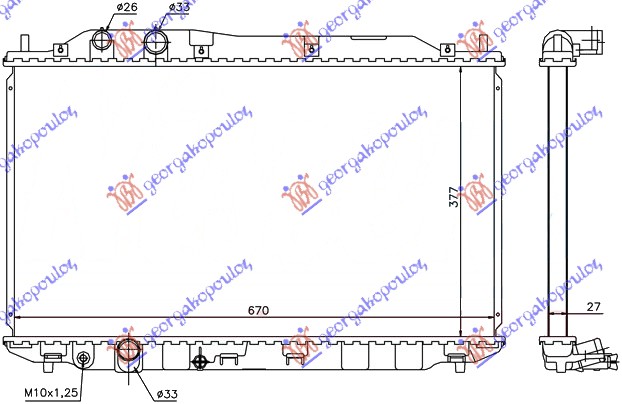 ΨΥΓ. 1.6-1.8 16V Α/Τ Χ.ΡΑΚ (37.5x67x27) (KOYO) - HONDA CIVIC SEDAN 06-11 thumbnail