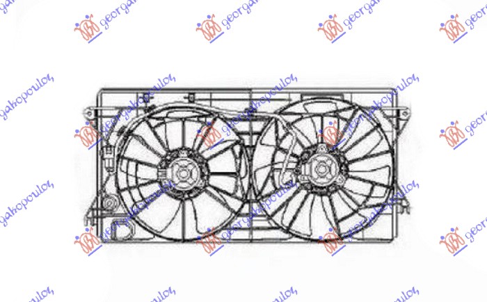 ΒΕΝΤΙΛΑΤΕΡ ΨΥΓΕΙΟΥ ΚΟΜΠΛΕ (ΔΙΠΛΟ) (300MM / 285MM ) (2+2 PIN) - TOYOTA CELICA 01-06 thumbnail