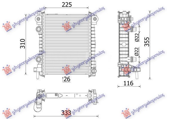 ΨΥΓΕΙΟ ΝΕΡΟΥ ΒΟΗΘΗΤΙΚΟ 2.0-2.9 ΒΕΝΖΙΝΗ (225x310x26) (MAHLE BEHR PREMIUM LINE) - ALFA ROMEO STELVIO 16- thumbnail