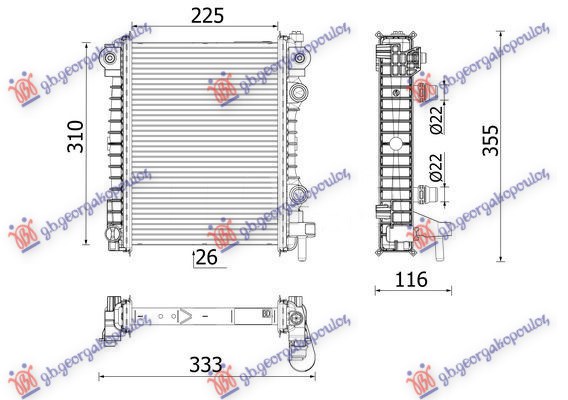 ΨΥΓΕΙΟ ΝΕΡΟΥ ΒΟΗΘΗΤΙΚΟ 2.0-2.9 ΒΕΝΖΙΝΗ (225x310x26) (MAHLE BEHR PREMIUM LINE) - ALFA ROMEO STELVIO 16- thumbnail
