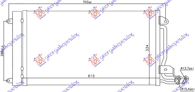 ΨΥΓΕΙΟ A/C ΒΕΝΖΙΝΗ - ΠΕΤΡΕΛΑΙΟ (580x350x16) - AUDI A1 14-18 thumbnail