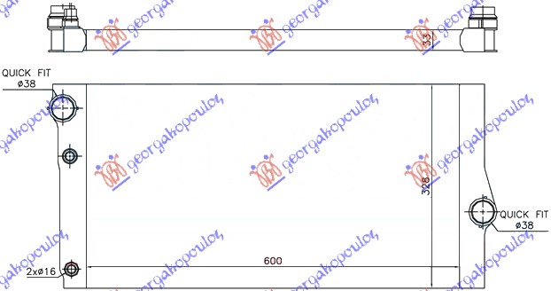 ΨΥΓΕΙΟ ΝΕΡΟΥ ΠΕΤΡΕΛΑΙΟ (600x310x32) - BMW SERIES 6 (F13/12/06) COUPE/CABRIO 11-15 thumbnail