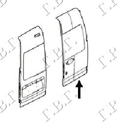 ΠΟΡΤΑ ΠΙΣΩ ΔΙΠΛΗ ΚΛΕΙΣΤΗ (ΨΗΛΗ ΚΑΡΟΤΣΑ) (Γ) - FORD TRANSIT CONNECT 10-13 thumbnail