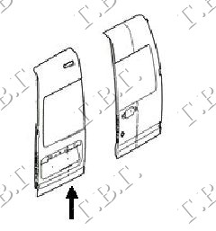 ΠΟΡΤΑ ΠΙΣΩ ΔΙΠΛΗ ΚΛΕΙΣΤΗ (ΨΗΛΗ ΚΑΡΟΤΣΑ) (Γ) - FORD TRANSIT CONNECT 10-13 thumbnail