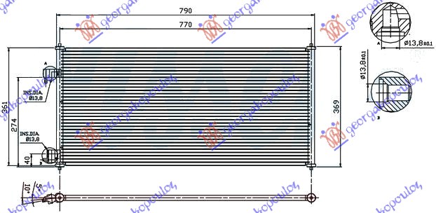 ΨΥΓΕΙΟ A/C 1,8i16V-1.8TDCI (74,7x36) - FORD TRANSIT CONNECT 10-13 thumbnail