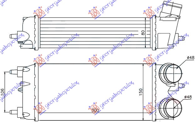 ΨΥΓ. INTERC.1.6TDCi (300x150x80)ΠΑΡ.ΙΣΙΑ - FORD B-MAX 12- thumbnail