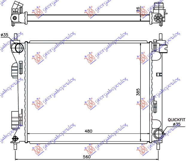 ΨΥΓΕΙΟ 1.1-1.4 CRDi ΜΗΧΑΝΙΚΟ ΠΕΤΡΕΛΑΙΟ (480x380x26) (ΤΟΥΡΚΙΑ) - HYUNDAI i20 12-14 thumbnail