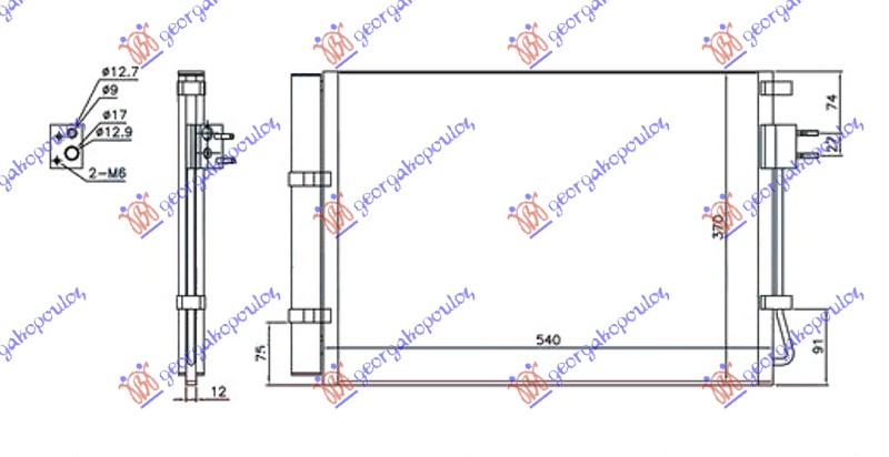 ΨΥΓΕΙΟ A/C 1.2-1.4i ΒΕΝΖΙΝΗ (520x370x12) 1 ΠΛΑΚΑΚΙ - HYUNDAI i20 12-14 thumbnail