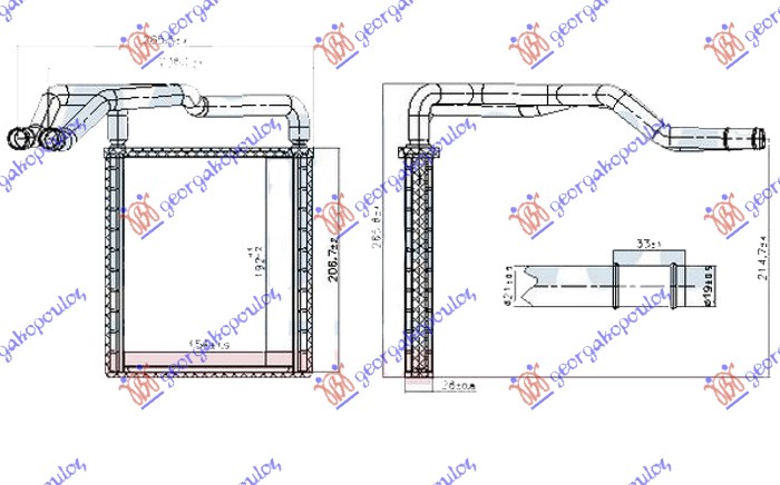 ΨΥΓΕΙΟ ΚΑΛΟΡΙΦΕΡ 1.0 T-GDI-1.2-1.4 CVVT ΒΕΝΖΙΝΗ - 1.1-1.4 CRDI ΠΕΤΡΕΛΑΙΟ (154x192x26) (Γ) - HYUNDAI i20 (H/B) 14-18 thumbnail