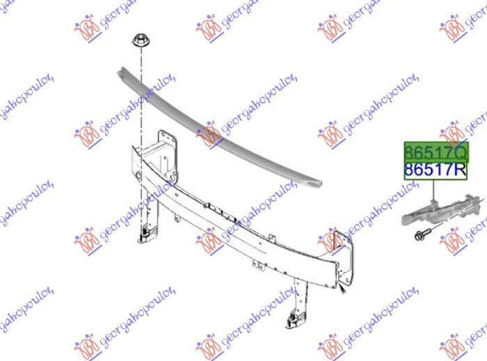 ΒΑΣΗ ΠΡΟΦΥΛΑΚΤΗΡΑ ΕΜΠΡΟΣ (Γ) - HYUNDAI i20 20-24 thumbnail