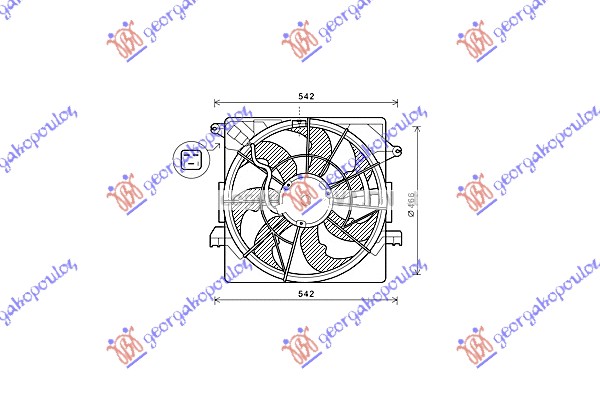 ΒΕΝΤΙΛΑΤΕΡ ΨΥΓΕΙΟΥ ΚΟΜΠΛΕ (ΜΟΝΟ) 1.7 CRDi ΠΕΤΡΕΛΑΙΟ (465mm) (3pin) - HYUNDAI i40 11- thumbnail