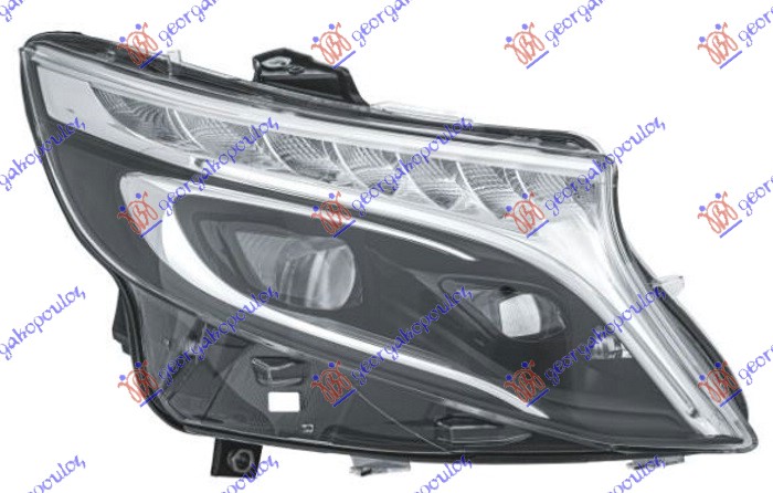 ΦΑΝΟΣ ΕΜΠΡΟΣ FULL LED ΕΞΥΠΝΟ ΜΑΥΡΟΣ (HELLA) - MERCEDES V (W447) 20- thumbnail