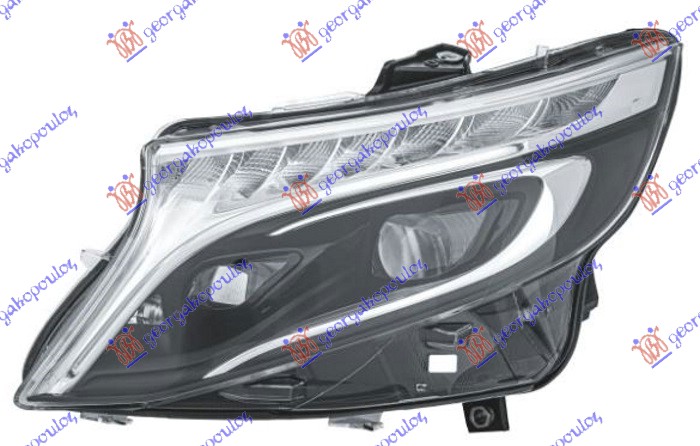 ΦΑΝΟΣ ΕΜΠΡΟΣ FULL LED ΕΞΥΠΝΟ ΜΑΥΡΟΣ (HELLA) - MERCEDES V (W447) 20- thumbnail