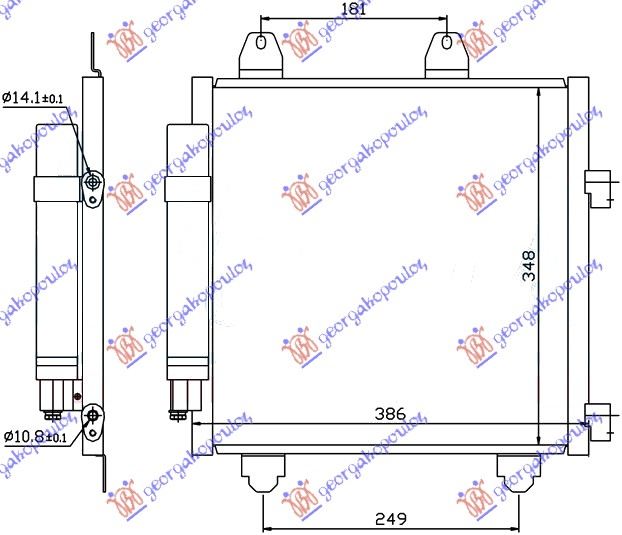 ΨΥΓΕΙΟ A/C  1.0 ΒΕΝΖΙΝΗ 1.4 HDi ΠΕΤΡΕΛΑΙΟ (350x330x16) - PEUGEOT 107 12-14 thumbnail