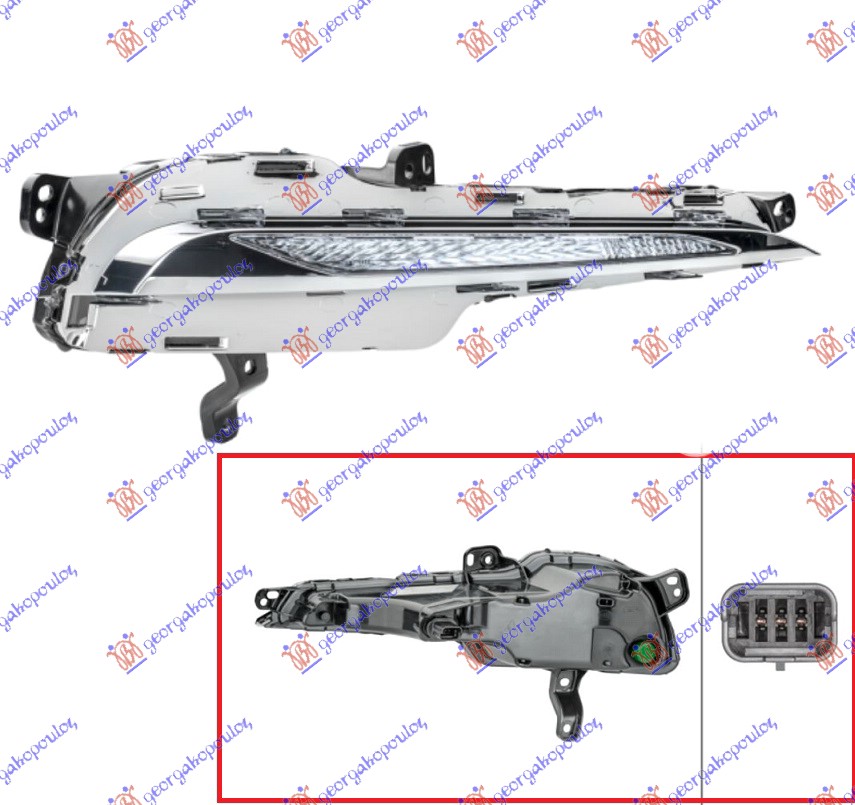 ΦΛΑΣ ΕΜΠΡΟΣ LED (HELLA) - PEUGEOT 308 17-21 thumbnail