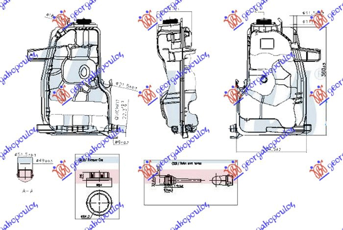 ΔΟΧΕΙΟ ΝΕΡΟΥ ΨΥΓΕΙΟΥ 4.0 PETROL - RANGE ROVER 94-02 thumbnail