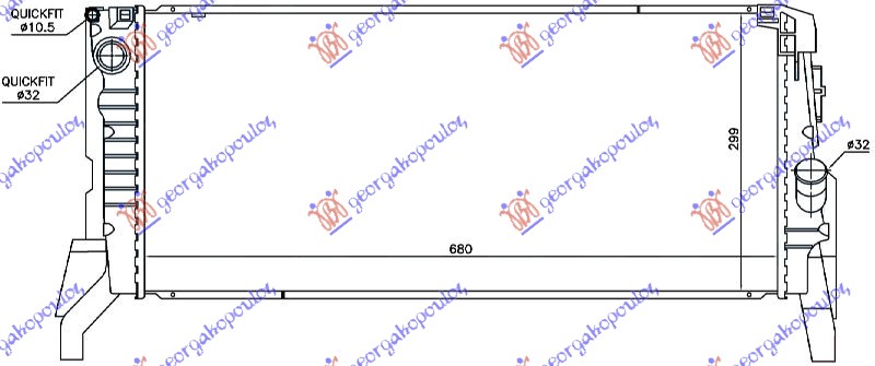 ΨΥΓΕΙΟ ΝΕΡΟΥ 2.0 (COOPER S) ΒΕΝΖΙΝΗ ΜΗΧΑΝΙΚΟ-ΑΥΤΟΜΑΤΟ (688x299x27) (KOYO) - MINI COOPER/ONE (F55/F56) 14-21 thumbnail