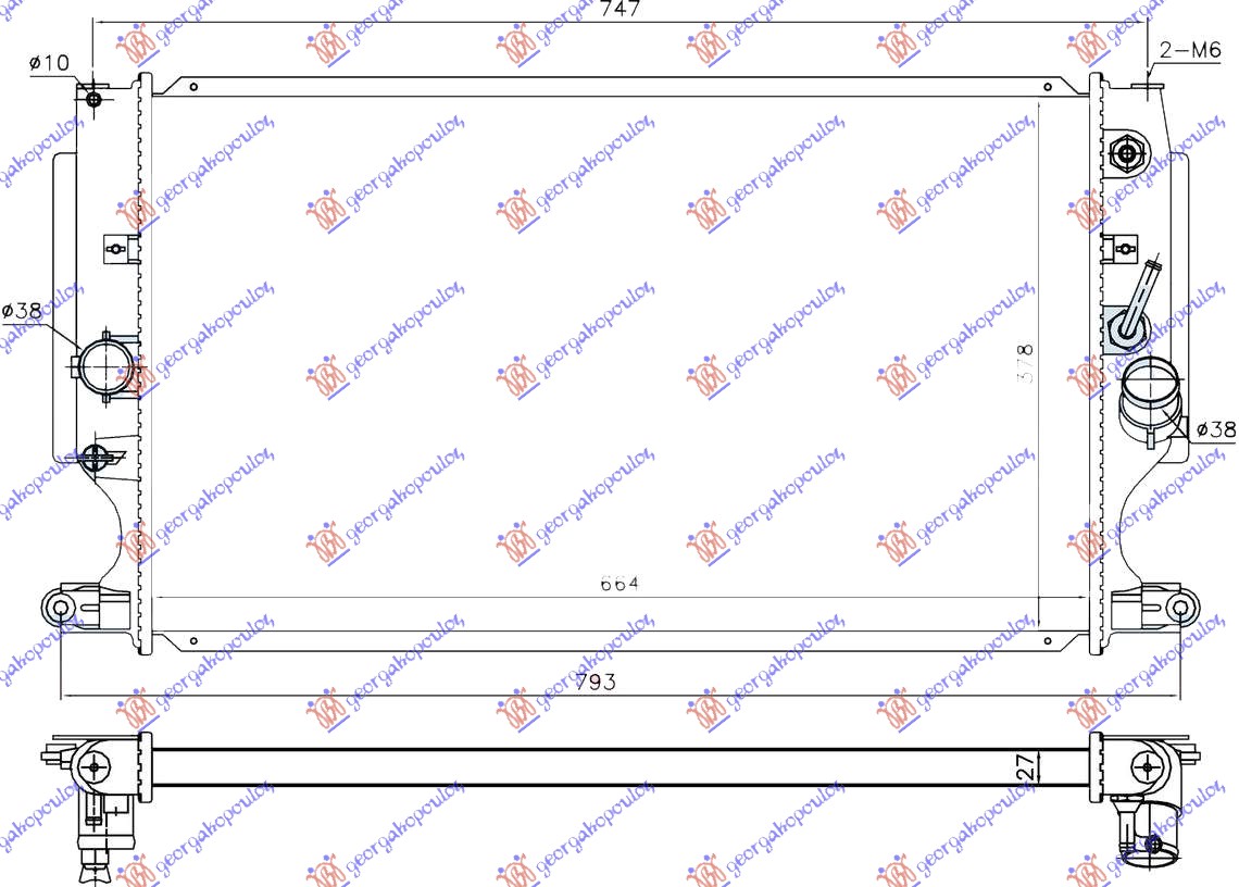 ΨΥΓΕΙΟ ΝΕΡΟΥ 2.2 D4D ΠΕΤΡΕΛΑΙΟ +/- A/C ΑΥΤΟΜΑΤΟ (664x378) (KOYO) - TOYOTA AVENSIS (T27) 08-12 thumbnail