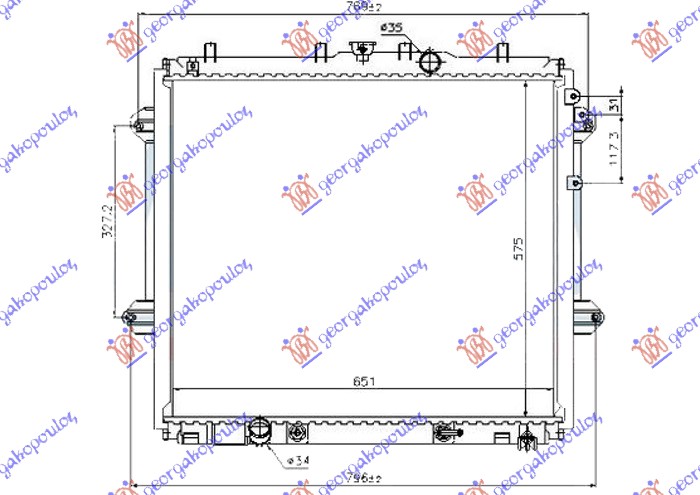 ΨΥΓΕΙΟ ΝΕΡΟΥ 4.0i V6 ΒΕΝΖΙΝΗ ΑΥΤΟΜΑΤΟ (570x650x26) - TOYOTA LAND CRUISER PRADO 150 (J15) 09-13 thumbnail