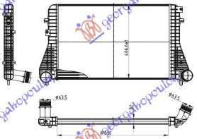 ΨΥΓΕΙΟ ΙΝTERCOOLER 2.0 TDI (615x405x32)Φ60 - VW SCIROCCO 14- thumbnail